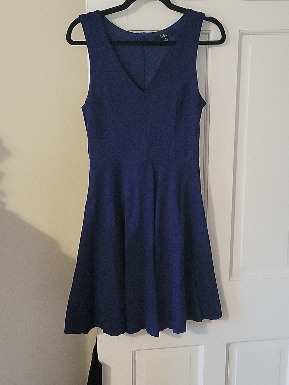 Lulu's Royal Blue Sleeveless V-Neck Fit & Flare Dress In Size Medium